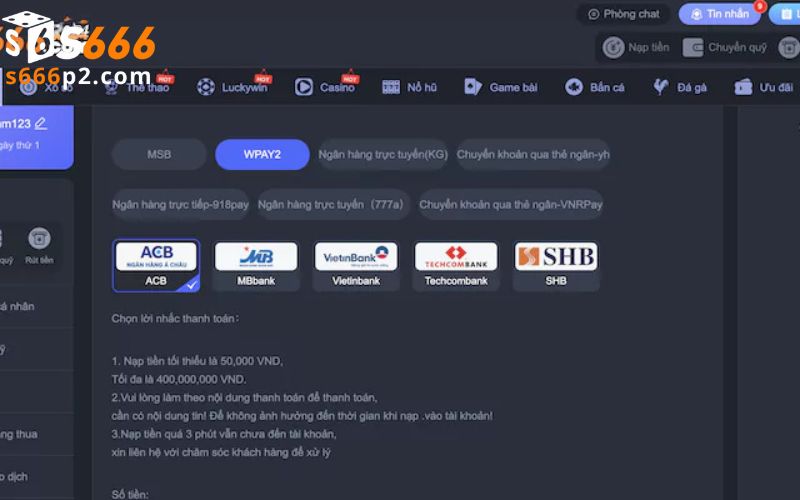 Các hình thức nạp tiền S666 cực kỳ dễ dàng với tốc độ xử lý siêu nhanh